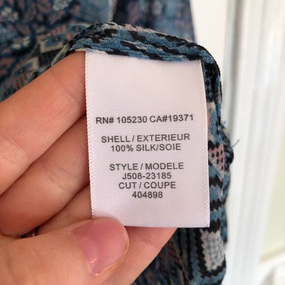 Joie Turquoise Floral Silk Blouse - Picture 3 of 5